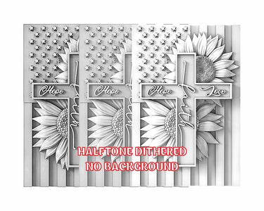 AMERICAN CROSS 3d illusion & laser-ready files 3DWave.us